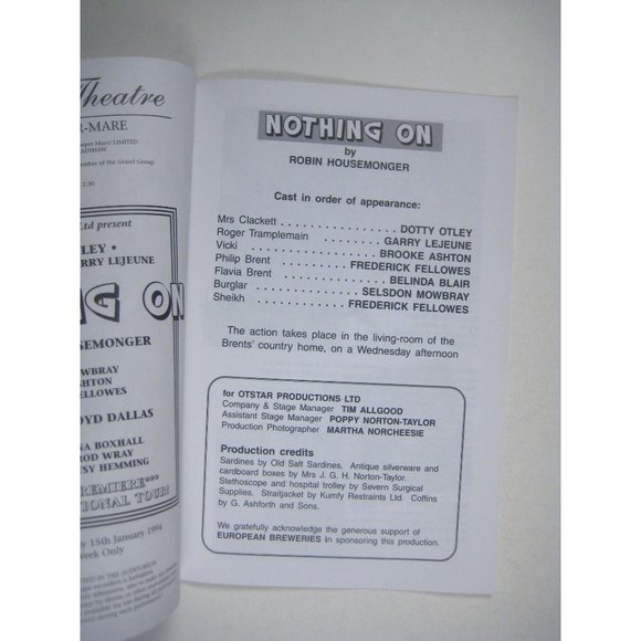 Noises Off Playbill Nothing On July 2002 Patty Lupone Peter Gallagher Easton - Picture 10 of 11